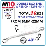 M10 DOUBLE BOX END WRENCH 12PT 40 DEGREE 6MM-22MM ANGLE 6MM-22MM 40° CHROME END WRENCH SPANNER SUDUT