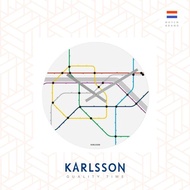 荷蘭Karlsson wall clock MTR Metro glass 地下鐵路線掛鐘