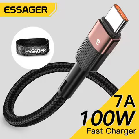 Essager 7A USB Type C Cable For OPPO Realme Oneplus 100W Fast Charing Data Cord For Huawei P40 Nava 