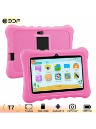 4GB RAM+64GB ROM 7-Inch Kids Tablet PC, 4-Core 1.3GHz, Android 13 MTK8321, 1280x800 IPS HD Display, 