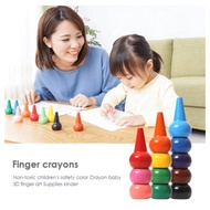 🇸🇬Montessori Baby Color Stackable Crayon Bit 12 Set Safety Non-Toxic Crayon Birthday Gift