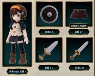 全新套裝優惠 日本直送 Gashapon Quest 扭蛋任務 勇者の娘（私服）武器1-C D E H 塗裝版 黃金寬劍 長劍 圓盾 裙 プロローグ ノアの町編 諾亞村 挪亞小鎮編 冒險之始編 萬代 