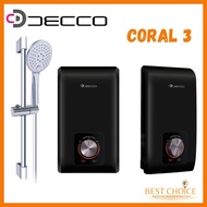 (CDC & SG60 Voucher) Decco Coral 3 Instant Water Heater with Copper Tank