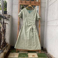 2hand blue dress, waist 65cm, length 104cm, code 292