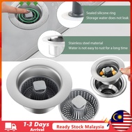(Malaysia Stock) 3 In 1 Kitchen Sink Stopper Strainer Combo Pop Up Kitchen Sink Stopper Anti-Cloggin