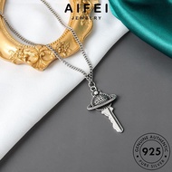 AIFEI JEWELRY Perempuan For Original Sterling Chain Pendant 純銀項鏈 Necklace Perak Korean Vintage Silver 925 Accessories Key Leher Rantai Women N75