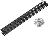 HEROFFIX Set of 20 13G Bicycle Spokes 221 mm Bicycle Spokes 304 Stainless Steel Black