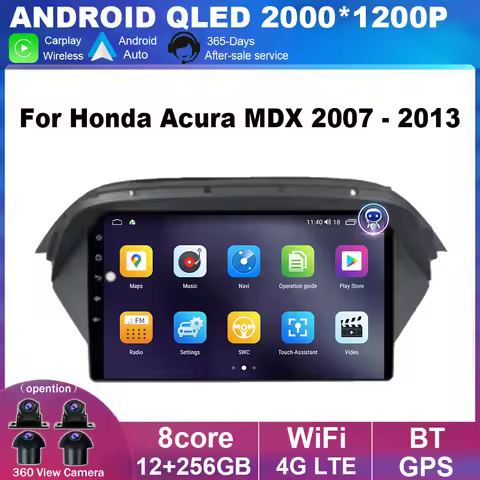 Android 15 For Honda Acura MDX 2007 2008 2009 - 2013 Carplay Auto Car Radio Navigation GPS Multimedi