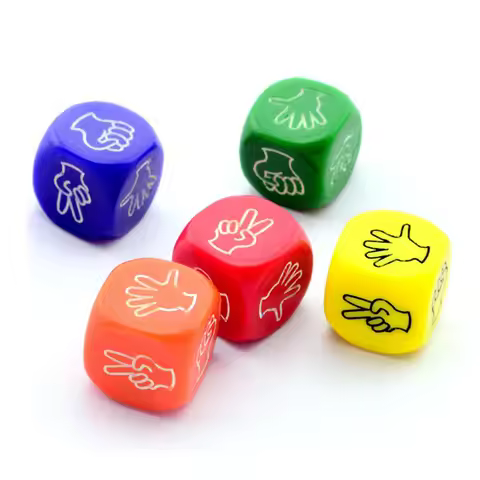 5 PCS Mora Dice Creative Design 2*2 cm Finger-guessing Game KTV Bar Game Green Resin Material