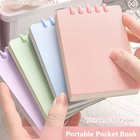 Cute Mini Notebooks A7 Pocket Notebook Small Memo Pad Loose-leaf Square Notepad Horizontal Line Inne