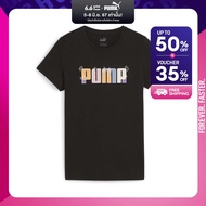 PUMA BASICS - เสื้อยืดผู้หญิงลายกราฟิก ESS+ สีดำ - APP - 67991601