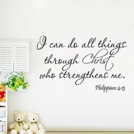 I can do all things through Christ Bible Quote removable vinyl wall stickers god Wall Decals Home De