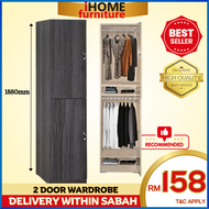 IHOME FURNITURE SABAH🔥READY STOCK🔥 2 Door Wardrobe /Almari Baju/Almari Pakaian/Storage Cabinet.