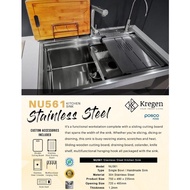 Kregen Stainless Steel functional Sink - NU561 Sink Single Sink 304 Stainless Steel