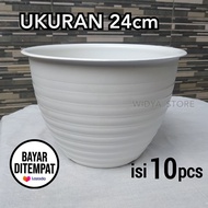 Pot Bunga Ukuran 24 cm isi 10 pcs dan 12 pcs Pot Ukuran Besar Pot Tawon Putih Pot Tanaman Hias Pot Bunga Murah Pot Bunga Plastik Lusinan Murah Pot Bunga Ukuran 25 cm Pot Tawon Ukuran 25 cm Pot Tanaman Ukuran 25