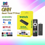 ONN. Smart TV Stick Voice Remote Control Android 14.0 Bluetooth 5.0 Free channel