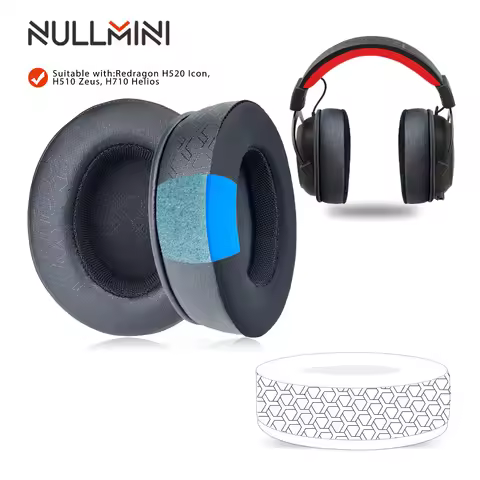 NullMini Replacement Earpads For Redragon H520 Icon, H510 Zeus, H710 Headphone Cooling Gel Earmuffs 