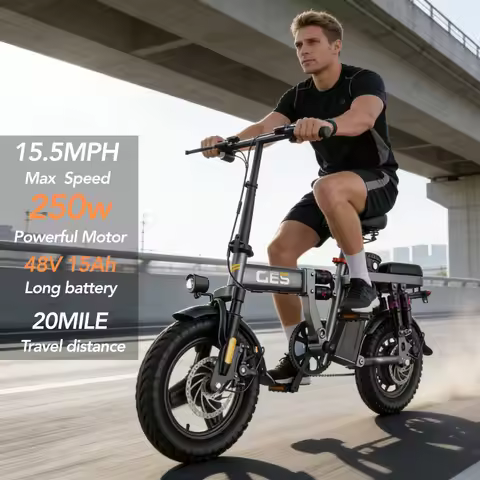 GE5 Folding Electric Bike 400W 20 Mile Range 21MPH City Commuter EBike