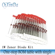 100PCS 1W Zener Diode DO-41 3V3 3V9 4V3 4V7 5V1 5V6 6V2 7V5 8V2 9V1 10V 12V 13V 15V 18V 24V 30V 1N47