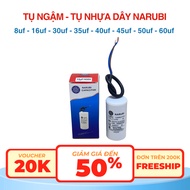 Capacitors, plastic wire capacitors, NARUBI Kapa capacitors with wires 8uf, 15uf, 30uf, 35uf, 40uf, 