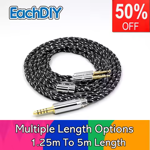 OCC Mixed OFC Twisting Nylon Earphone Cable For Oppo PM-1 PM-2 Planar Magnetic 1MORE H1707 Sonus Fab
