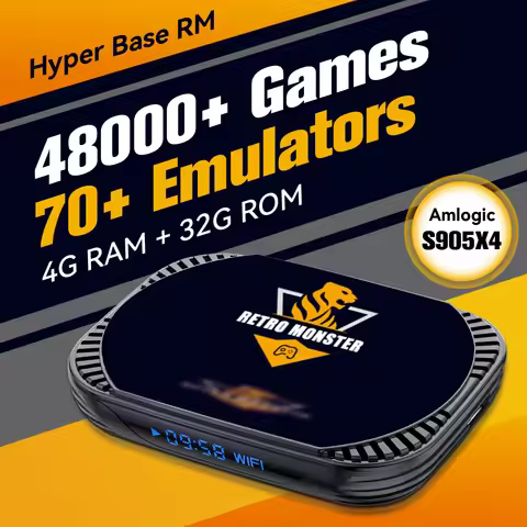 Hyper Base Retro Monster Game Consoles Amlogic S905X4 With 48000+ Games For PS1/PSP/DC/Sega Saturn E