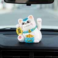 Wishlistforyou Lovely Cute Cat Figurines Solar Energy Lucky Cat Decorative Figurine Living Room Desk