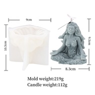Handmade Great Gaia Goddess Statue Candle Mold 3D Silicone Mother Earth Mould Love Woman Home Gypsum