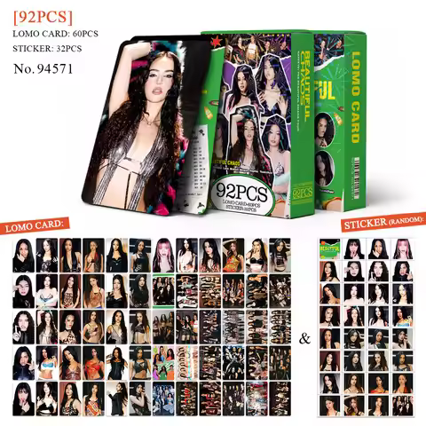 92Pcs/Set Idol KATSEYE New Series Tour THE BEAUTIFUL CHAOS Lomo Cards Sticker Daniela Yoonchae Lara 