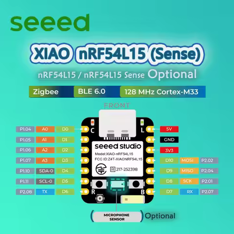 Seeed XIAO NRF54L15 / NRF54L15 Sense, 1/2/3/5/10 PCS, BLE 6.0, Zigbee, Thread, 128MHz Arm Cortex-M33
