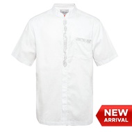 Cressida Kemeja Koko Big Size Lengan Pendek Pria Putih - HMKJS.KB011X