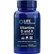 Life Extension Vitamins D and K with Sea-Iodine, vitamin D3, vitamin K1, K2, supports immune, bone