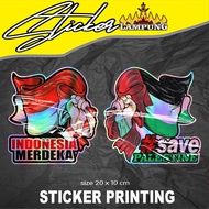 Indonesia palestine Sticker printing Country logo Sticker indonesia Sticker Supports palestine 100%