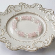 B046七輪調和手串/薔薇輝/白水晶/粉晶/天然晶石/能量石/原生態