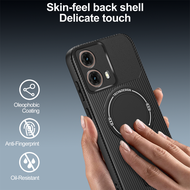 For Motorola Moto G54 G75 G55 G35 G84 G86 G85 Phone Case Surport Wireless Charing Luxury Carbon Stan