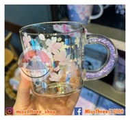 日本直送🇯🇵預購🛍日本Starbucks 星巴克 SAKURA 2023 櫻花系列 彩鑽手柄耐熱玻璃杯 355ml