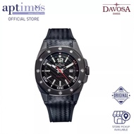 [Aptimos] Davosa Titanium 16156255 Black Dial Men Automatic Leather Watch