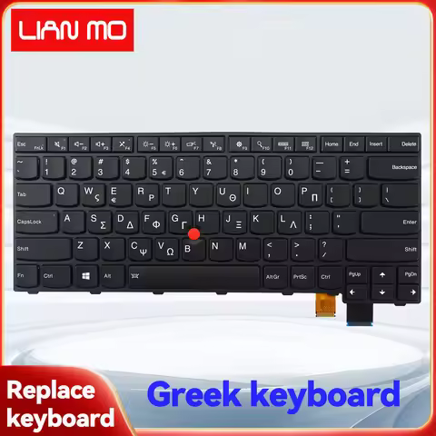 Greek layout with backlit replacement keyboard for Lenovo ThinkPad T460P laptop keyboard
