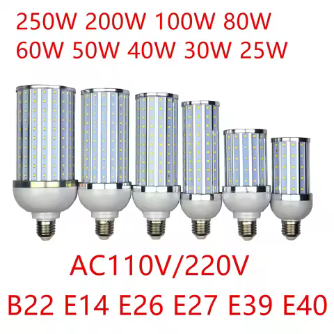 Corn light street lamp 250W 200W 100W 80W 60W 50W 40W 30 25W LED Bulb Aluminum shell lamp 220V E26 E