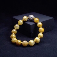 龍鳳呈祥S925銀15mm 鈦晶圓珠14mm 男手鍊 QBR-00087B