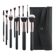 ℜ-ℜ 12 Pieces Portable Travel Cosmetic Brush Set For Face And Eye Makeup Needs
