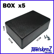 Black Plastic Box X5 + Screw 14.5 x 9.5 x 5.5 cm