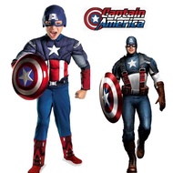 Kostum Captain America Kanak-kanak Pakaian Persembahan Cosplay Superhero Marvel