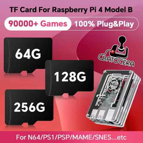 Retro Game Card For Raspberry Pi 4 Model B Built-in 90000+ Games Batocera 39 OS Memory Card For PSP/