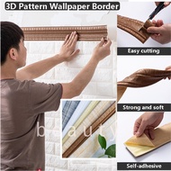 Ready Stock Wainscoting Waterproof 3D Pattern Wallpaper Border  DIY Wall Decor Sticker Frame Dinding Bingkai Foam PVC Border Line