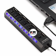 Micro USB 2.0 Hub 7 Ports High Speed Hub With on/off Switch USB Splitter