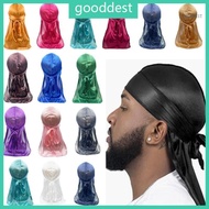 GOO Long Tail Durag Headwrap Cap for Women Men Durag Head Wrap Quick Drying Turban Hat for Dreadlock