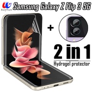 สำหรับ Samsung Galaxy Z Flip 3 5G 2 In 1ด้านหน้า Hydrogel ฟิล์ม + กล้องฟิล์มเลนส์สำหรับ Samsung Galaxy Z Flip 3จอ HD Protector &amp; ฟิล์มกล้องสำหรับ Samsung Galaxy Z Flip3ฟิล์มบาง