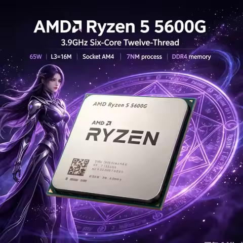 Budget PC Build Ryzen 5 5600G CPU 100-000000252 3.9GHz Six-Core Twelve-Thread 65W Socket AM4