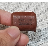 Polyester Capacitor Value 0.47 uf/400 V. (474J/400x) Brand New And Old Kept From Raw Dan Fish Size 2